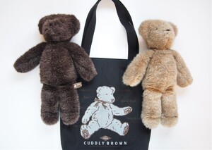 限定品★代官山カドリーブラウン★テディベアトードバッグ黒/コットンキャンパスCuddlyBrownヴィンテージショルダー イラストエコバッグ