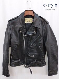 D297c [人気] SCHOTT ショット レザー ダブルライダース 38 ブラック | アウター O