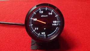 Defi　Racer Gauge　VS-2　電圧計　ホワイトイルミ　60φ　ポジションベゼル付き　 デフィ　コントローラー不要　単独動作モデル　白