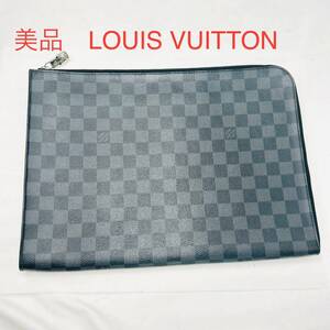 美品　ルイヴィトン ポシェット ジュールGM　ダミエグラフィット　クラッチバッグ　セカンドバッグ PVC レザー LOUIS VUITTON 