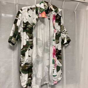 phenomenon flower shirt フェノメノン フラワー シャツ ハイビスカス アロハシャツ 迷彩 カモ camo 半袖シャツ カモフラージュ