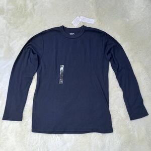 NAVY 未使用タグ付き　長袖ワッフルトップス　M ネイビー　E238