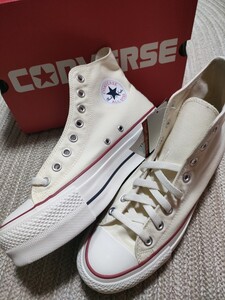 新品 未使用 CONVERSE ALLSTAR HI LIFTED 26.5cm ナチュラル ホワイト リフテッド 厚底 コンバース オールスター ハイカット