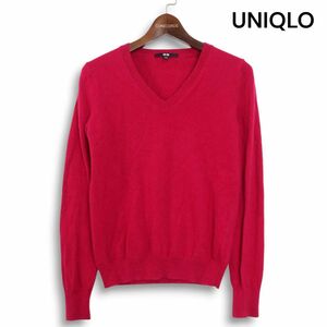 UNIQLO ユニクロ 秋冬 高級 カシミヤ100%♪ Vネック ニット セーター Sz.S　レディース　K4T01421_9#K