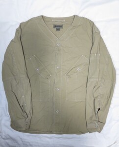  NIGEL CABOURN ナイジェルケーボン ノーカラー ミリタリー ジャケット 48 マチ付き エンジニア　8039-00-10004 Vネック ダイバーシャツ