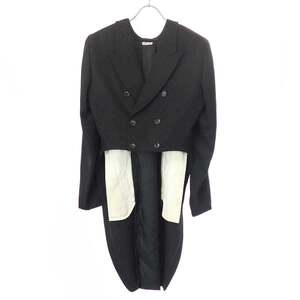 COMME des GARCONS HOMME PLUS コム デギャルソンオムプリュス 24SS 逆燕尾ウールロングジャケット ブラック XS IT8ELT3N1ZTH