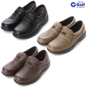 ▲シティ ゴルフ City Golf GF901 メンズ スリッポン カジュアル シューズ 本革 ブラウン Brown 茶 27.0cm (0910010392-br-s270)