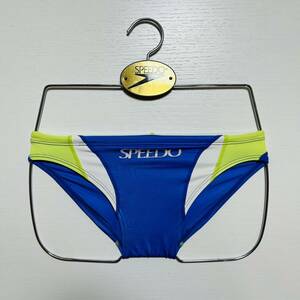 競泳水着 競パン SPEEDO 旧ミズノ製 キネシスカット ブルー×蛍光イエロー×ホワイト Sサイズ