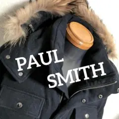 do35 PAUL SMITH ダウンジャケット 黒 ラクーン メンズM相当