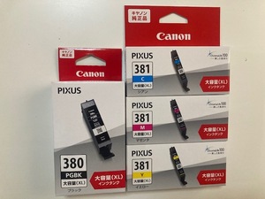 CANON　純正品　BCI-380XLPGBK　BCI-381XLC　BCI-381XLM　BCI-381XLY　各1本　4本セット