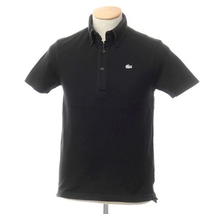 【中古】ラコステ LACOSTE 鹿の子ストレッチコットン 半袖ポロシャツ ブラック【サイズ2】