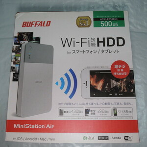 BUFFALO Wi-Fi接続ポータブルHDD 500GB HDW-PD500U3