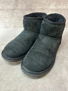 中古 UGG アグ S/N5854 レディース ショート ムートンブーツ 黒 23cm