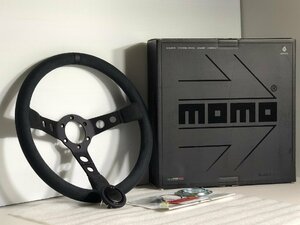 ★在庫OK★ MOMO M-40 モデル07 ブラック エディション 350mm ディープ コーン 350Φ 検）パイ φ 皮 革 スエード バックスキン