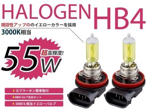 メール便送料無料 フォグランプ ウイングロード Y12 カラー バルブ イエロー 黄色 9006 HB4 55W 3000K フォグライト 2個セット