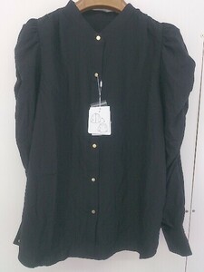 ◇ ●未使用● ◎ natural couture NICE CLAUP タグ付き 長袖 シャツ ブラウス サイズM ブラック レディース