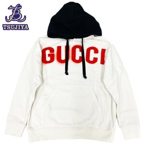 ★大幅値下げ★GUCCI グッチ　マルチカラー/ホワイト　バニープリント　ロゴ　プルオーバーパーカー　#S　中古AB【辻屋質店A2226】