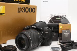 ＜＜シャッター数4,811回！！化粧箱付き！！＞＞【美品】NIKON ニコン デジタル一眼レフカメラ D3000 レンズキット D3000LK #LE2024604