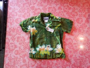 昔子供服012041 NADILI アロハシャツ　size6 綿100　ハワイ製 Hawaii 綿100 米国製