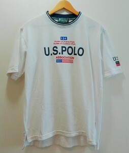 1円から売り切りスタート・・ U.S.POLO ASSOCIATION ユーエスポロ 半袖 丸首 メンズ Lサイズ 白 ロゴT oante a201h1009