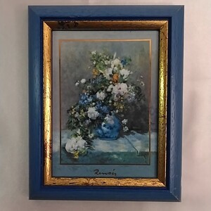 【超レア！】ドイツ ゲーベル社 Goebel 額装 陶板 絵 ルノワール『春の花束』Renoir 油絵 静物画 アート 縦19.5cm x 横15.5cm 送料無料