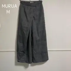 MURUA ムルーア フロントクロスワイドパンツ　チェック　レディース