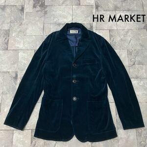 HR MARKET ハリウッドランチマーケット ベロアジャケット テーラードジャケット 日本製 ネイビー サイズ2(M) 玉SS2482