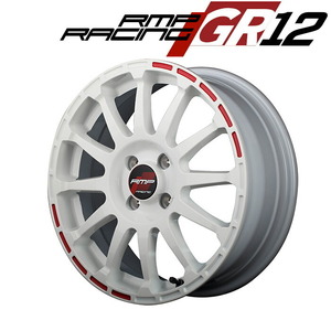 MID RMP RACING GR12 (ホワイト/ストロボレッド) アルミホイール 4本セット 16×6.0J 4H PCD100 +43