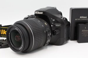 【並品】NIKON ニコン デジタル一眼レフカメラ D5200 レンズキット AF-S DX NIKKOR 18-55mm f/3.5-5.6G VR付属 ブラック #LE2024909