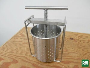 ステンレス 手動 脱水機 果汁しぼり器 野菜 絞り器 ハンドミキサー ろ過器 机 家庭用 業務用 [6]