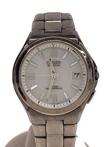 CITIZEN◆ソーラー腕時計/アナログ/ステンレス/WHT/SLV/SS/H110-T011331