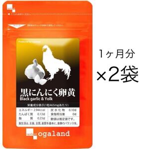 ★送料無料★黒にんにく卵黄 約2ヶ月分(30日分30カプセル入×2袋)オーガランド サプリメント