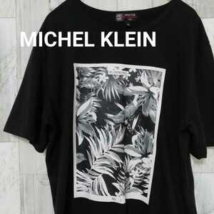 ミッシェルクラン MICHEL KLEIN 半袖　Tシャツ フロントプリント　ビッグプリント　ブラック