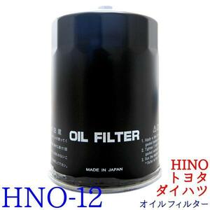 【1個】オイルフィルター HNO-12 HINO、トヨタ、ダイハツ デュトロ バス(リエッセ) レンジャーFC クイックデリバリー コースター