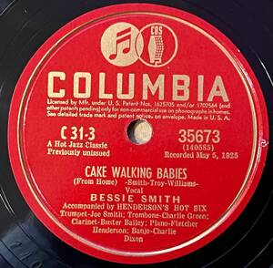 BESSIE SMITH COLUMBIA Cake Walking Blues/ Young Woman’s Blues