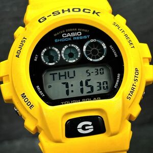希少 美品 CASIO カシオ G-SHOCK ジーショック G-6900A-9 腕時計 タフソーラー デジタル 多機能 イエロー ステンレススチール 動作確認済み