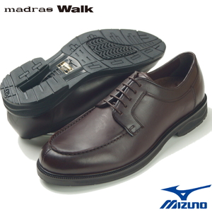 【新品】定価2.5万 マドラス madras Walk MIZUNO SELECT《ミズノセレクト》高機能 本革 Uチップ ビジネスシューズ 濃茶 24.5cm 日本製