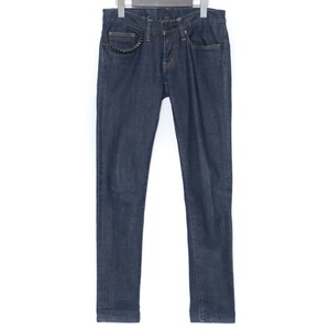 HYSTERIC GLAMOUR スタッズスキニーデニムパンツ XS インディゴ 0192AP06 ヒステリックグラマー ワンウォッシュ ジーンズ denim pants