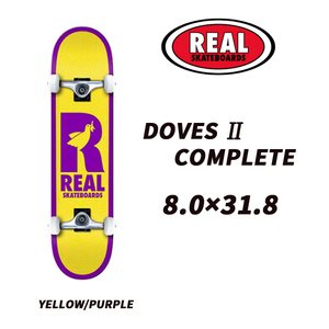 ☆送料無料☆値下げ【 REAL SKATEBOARD 】リアル スケートボード　コンプリート（完成品） DOVES Ⅱ COMPLETE 正規販売店