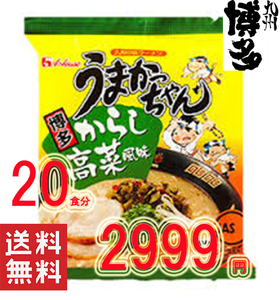 人気　博多っ子　超定番　うまかっちゃん 辛子高菜 　とんこつ味　おすすめ　ラーメン　全国送料無料　九州　博多　豚骨ラーメン42320