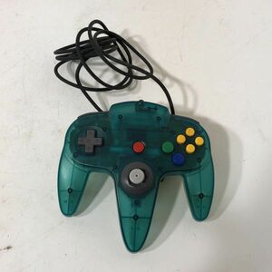 動作確認済み/任天堂 NINTENDO 64 コントローラー NUS-005 クリアブルー AAR0412小5387/0509