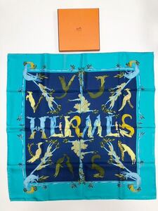 美品 HERMES エルメス スカーフ カレ90 ANIMAL ALPHAET 動物アルファベット シルク100%