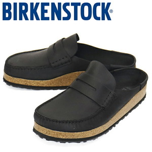 BIRKENSTOCK (ビルケンシュトック) 1025040 NAPLES ネープルス オイルドレザーハーフクロッグ BLACK レギュラー幅 BI309 41-約26.5cm