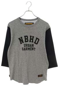 ネイバーフッド NEIGHBORHOOD 18SS 181ATNH-CSM07 サイズ:M 袖切替霜降りカレッジロゴプリント長袖カットソー 中古 BS99