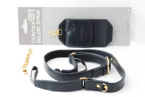 ☆未使用☆Contax コンタックス G1デラックス カメラ ストラップ 革 グレー ゴールド レザー チェーン ポケット 皮 camera strap☆