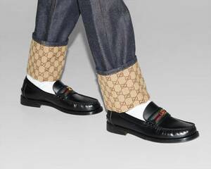 【GUCCI グッチ】インターロッキングG付き メンズ ローファー/サイズ6.5