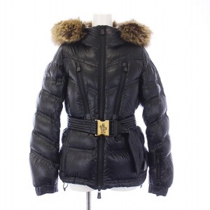 モンクレール MONCLER GRENOBLE 21AW BERNIN ダウンジャケット アウター ジップアップ フーディ フェイクファー 1 S 黒