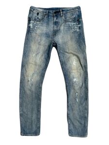 G-STAR RAW 3D SUPER SLIM 34 32 ヴィンテージ リペア加工 ストレッチ スキニー デニム パンツ