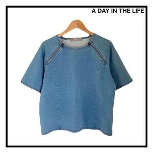 A DAY IN THE LIFE　デニムTシャツ　カットソー　レディース