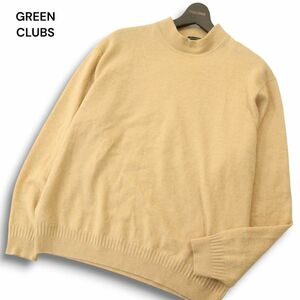 GREEN CLUBS グリーンクラブ 秋冬 カシミヤ100%★ ロゴ刺繍 クルーネック ニット セーター★ Sz.L位　メンズ　A4T10584_A#K